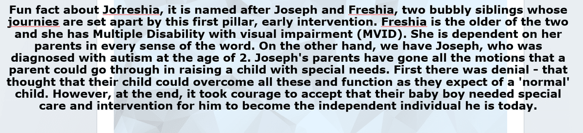 Early intervention session