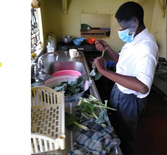 Learners preparing a meal together